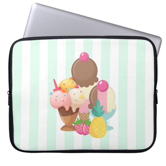 Ice Cream Scoops met Sprinkles Laptop Sleeve (Voorkant)
