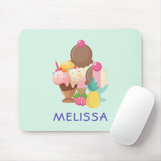 Ice Cream Scoops met Sprinkles Muismat (Met muis)