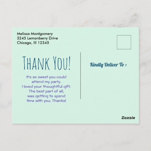 Ice Cream Scoops met Sprinkles Party Dank u Briefkaart (Achterkant)