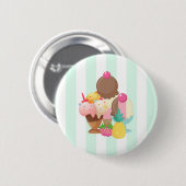 Ice Cream Scoops met Sprinkles Ronde Button 5,7 Cm (Voorkant /achterkant)