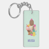 Ice Cream Scoops met Sprinkles Sleutelhanger (Voorkant Links)