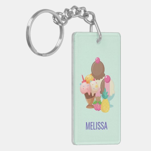 Ice Cream Scoops met Sprinkles Sleutelhanger (Voorkant Links)