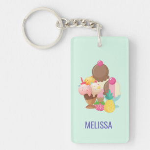 Ice Cream Scoops met Sprinkles Sleutelhanger