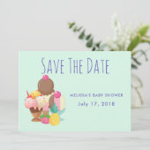 Ice Cream Scoops met Sprinkles Sparen de Datum Save The Date (Staand voorkant)