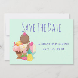 Ice Cream Scoops met Sprinkles Sparen de Datum Save The Date