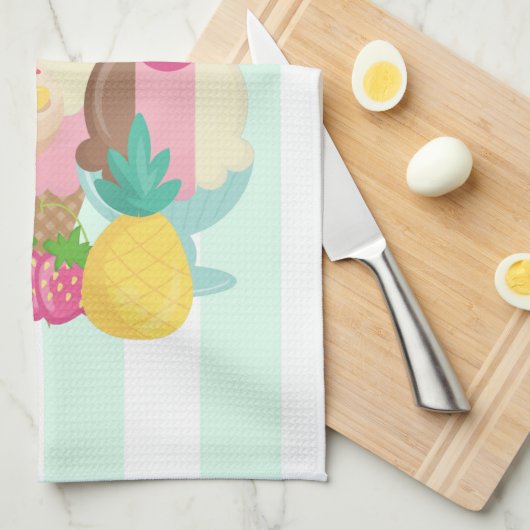 Ice Cream Scoops met Sprinkles Theedoek (Quarter Fold)