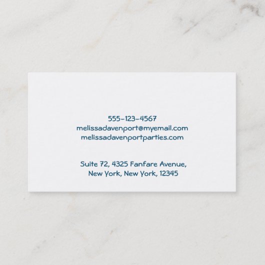 Ice Cream Scoops met Sprinkles Visitekaartje (Achterkant)