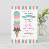 Ice Cream Scoops uitnodiging (Staand voorkant)