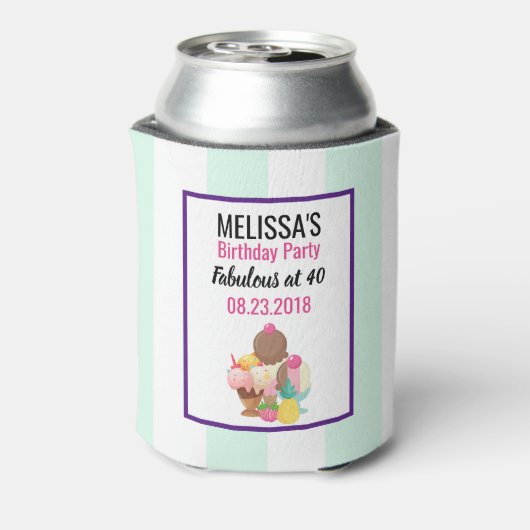 Ice Cream Scoops Verjaardagsfeest Blikjeskoeler (Blikje Achterkant)