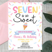 Ice Cream Seven is zo lief 7e verjaardagsfeest Kaart