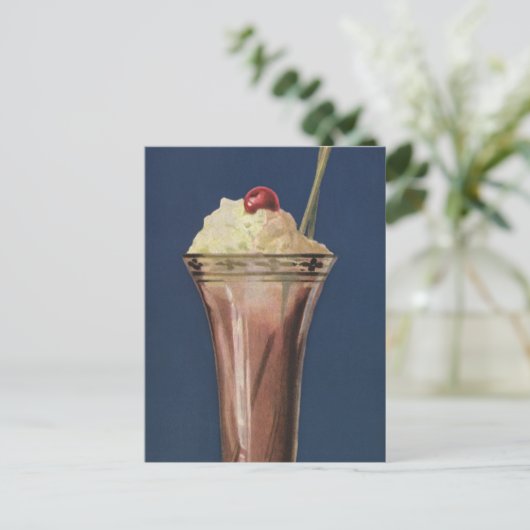 Ice Cream Shake, met schroefdraad en kers Briefkaart (Staand voorkant)