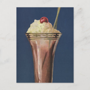 Ice Cream Shake, met schroefdraad en kers Briefkaart