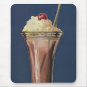 Ice Cream Shake, met schroefdraad en kers Muismat (Voorkant)