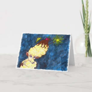 Ice Cream Sheep Greetings Card Kaart