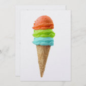Ice Cream Sherbet Uitnodiging - SRF (Voorkant / Achterkant)