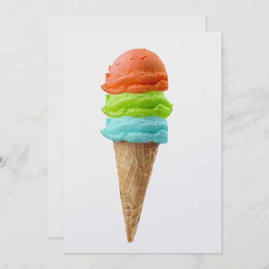 Ice Cream Sherbet Uitnodiging - SRF (Voorkant / Achterkant)