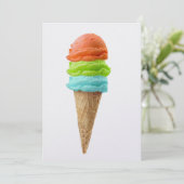 Ice Cream Sherbet Uitnodiging - SRF (Staand voorkant)