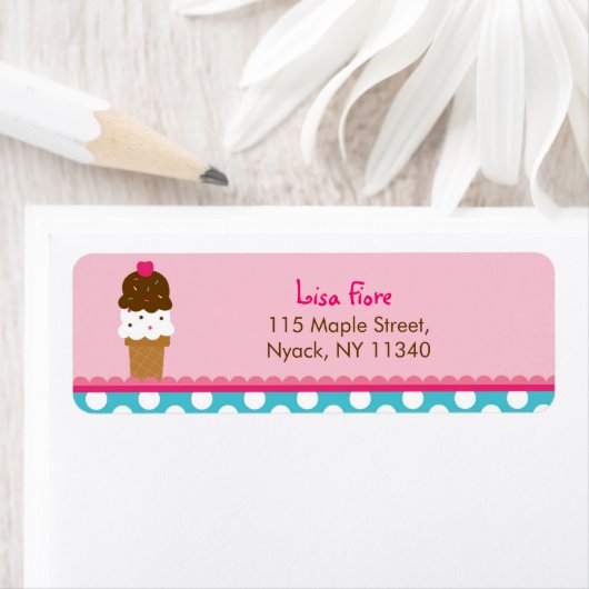 Ice Cream Shop Adresetiketten Etiket (Insitu)