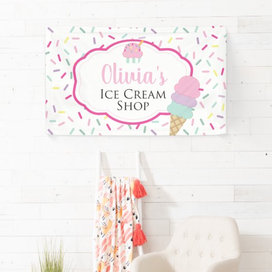 Ice Cream Shop Birthday Party Spandoek (Insitu)