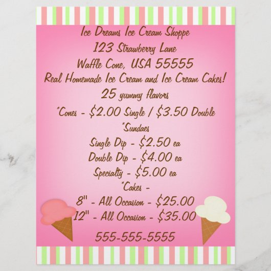 Ice Cream Shop Business Flyer (Voorkant)