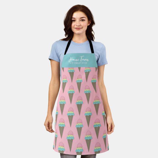 Ice Cream Shop Custom Apron Schort (Gedragen)