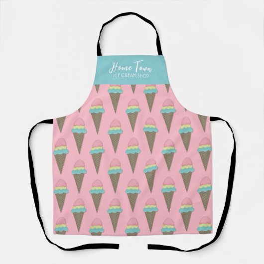 Ice Cream Shop Custom Apron Schort (Voorkant)