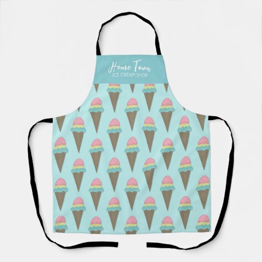 Ice Cream Shop Custom Apron Schort (Voorkant)
