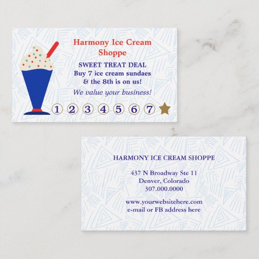 Ice Cream Shop Customer Loyalty Korting (Voorkant / Achterkant)