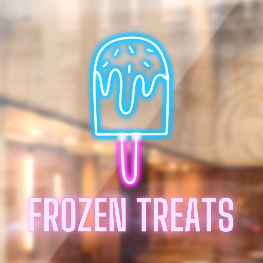 Ice Cream Shop Frozen Behandelt Neon Raamsticker (Vel 2)