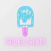 Ice Cream Shop Frozen Behandelt Neon Raamsticker (Vel)