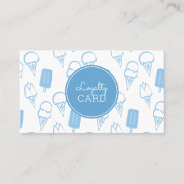 Ice Cream Shop Hand Painted Blue Loyalty Kaart Visitekaartje