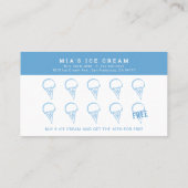 Ice Cream Shop Hand Painted Blue Loyalty Kaart Visitekaartje (Achterkant)