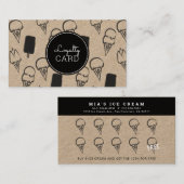 Ice Cream Shop Hand Painted Kraft Loyalty Kaart Visitekaartje (Voorkant / Achterkant)