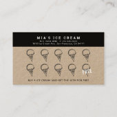 Ice Cream Shop Hand Painted Kraft Loyalty Kaart Visitekaartje (Achterkant)