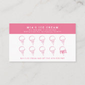 Ice Cream Shop Hand Painted Pink Loyalty Kaart Visitekaartje (Achterkant)