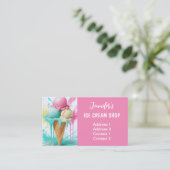 Ice Cream Shop Kleurrijk Visitekaartje (Staand voorkant)