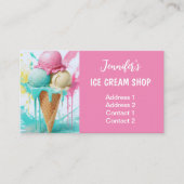 Ice Cream Shop Kleurrijk Visitekaartje (Voorkant)