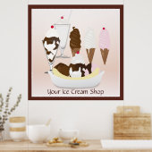 Ice Cream Shop Large Sign Poster (Keuken)