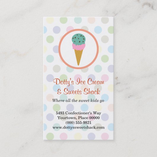 Ice Cream Shop Loyaliteitsbeloningen Klantenkaartje (Voorkant)