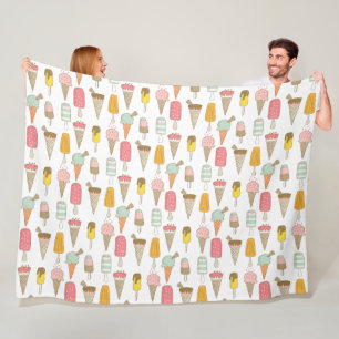 Ice Cream Shop Novelty Fleece Deken