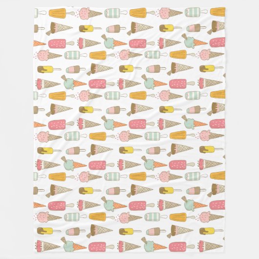 Ice Cream Shop Novelty Fleece Deken (Voorkant)