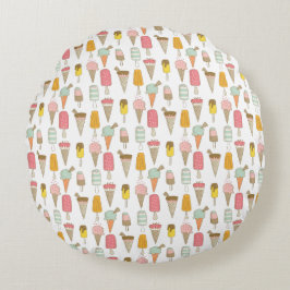 Ice Cream Shop Novelty Pillow Rond Kussen