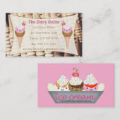 Ice Cream Shop / ParlorBusiness Card - Aangepast Visitekaartje (Voorkant / Achterkant)