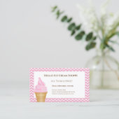 Ice Cream Shop Pink Chevron Visitekaartjes (Staand voorkant)
