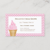 Ice Cream Shop Pink Chevron Visitekaartjes (Voorkant)