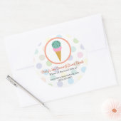Ice Cream Shop Ronde Sticker (Envelop)