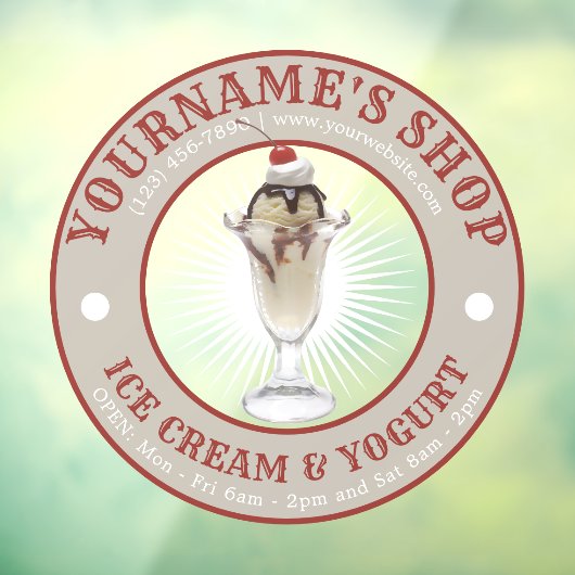 Ice Cream Shop-Sjabloon Raamsticker (Vel 3)