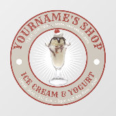Ice Cream Shop-Sjabloon Raamsticker (Vel)