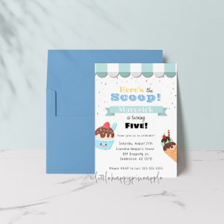 Ice Cream Shop verjaardagsuitnodiging Kaart