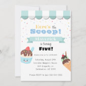 Ice Cream Shop verjaardagsuitnodiging Kaart (Voorkant)